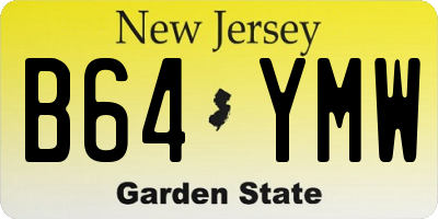 NJ license plate B64YMW