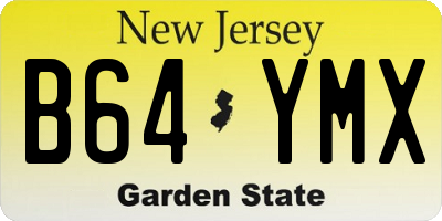 NJ license plate B64YMX