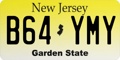 NJ license plate B64YMY