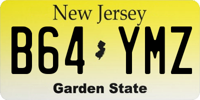 NJ license plate B64YMZ