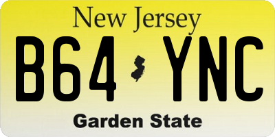 NJ license plate B64YNC