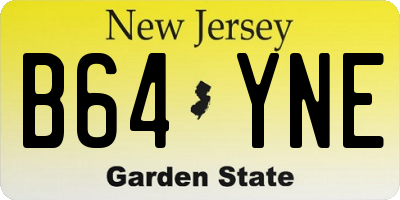 NJ license plate B64YNE