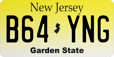 NJ license plate B64YNG