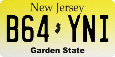 NJ license plate B64YNI