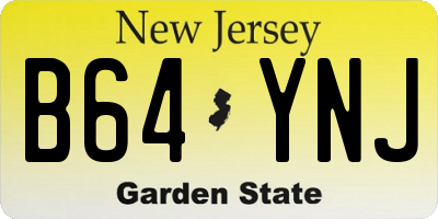 NJ license plate B64YNJ