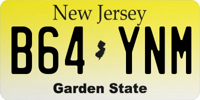 NJ license plate B64YNM