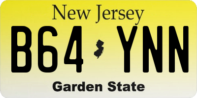 NJ license plate B64YNN