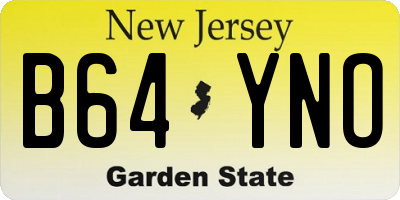 NJ license plate B64YNO