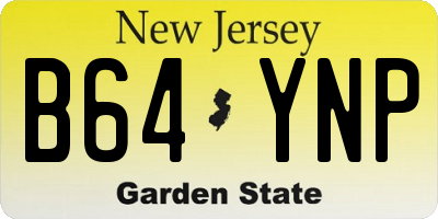 NJ license plate B64YNP