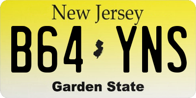 NJ license plate B64YNS