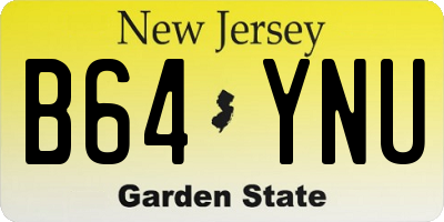 NJ license plate B64YNU