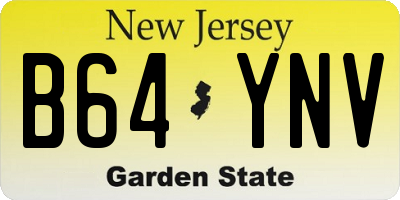 NJ license plate B64YNV
