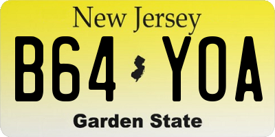 NJ license plate B64YOA