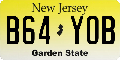 NJ license plate B64YOB