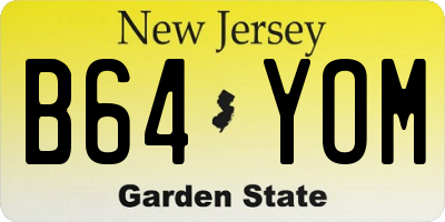 NJ license plate B64YOM