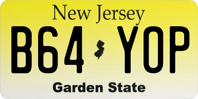 NJ license plate B64YOP
