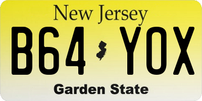NJ license plate B64YOX
