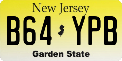NJ license plate B64YPB