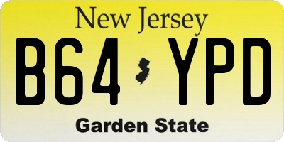NJ license plate B64YPD