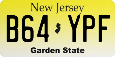 NJ license plate B64YPF