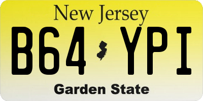 NJ license plate B64YPI