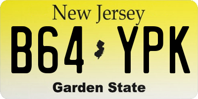 NJ license plate B64YPK
