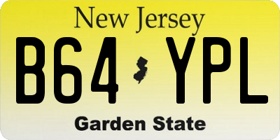 NJ license plate B64YPL