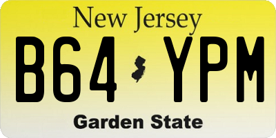 NJ license plate B64YPM