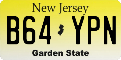 NJ license plate B64YPN