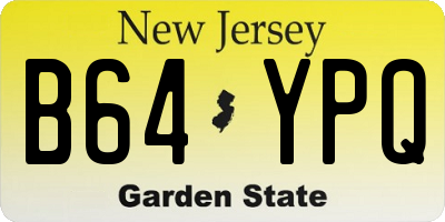 NJ license plate B64YPQ