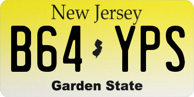 NJ license plate B64YPS