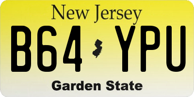 NJ license plate B64YPU