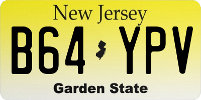 NJ license plate B64YPV