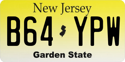 NJ license plate B64YPW