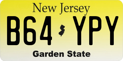 NJ license plate B64YPY