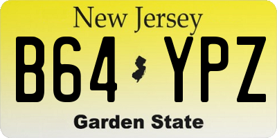 NJ license plate B64YPZ