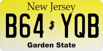 NJ license plate B64YQB
