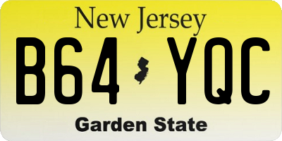 NJ license plate B64YQC