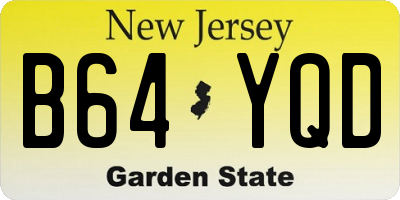 NJ license plate B64YQD