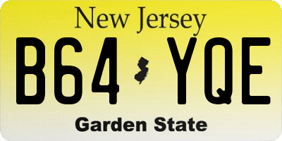 NJ license plate B64YQE