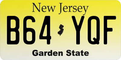 NJ license plate B64YQF