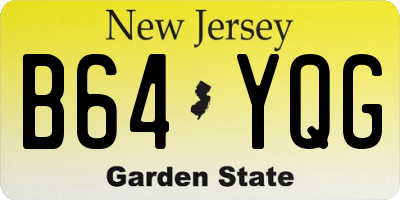 NJ license plate B64YQG