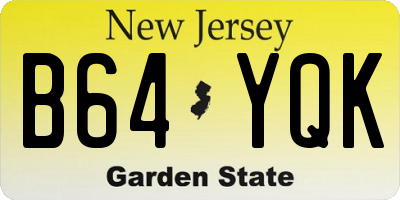 NJ license plate B64YQK