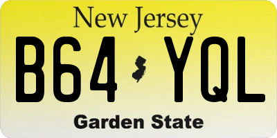 NJ license plate B64YQL