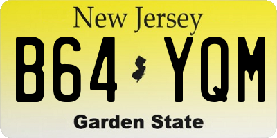 NJ license plate B64YQM