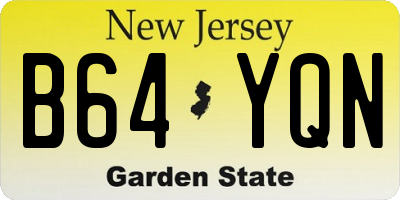 NJ license plate B64YQN