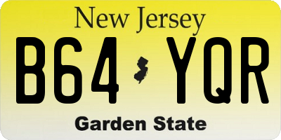 NJ license plate B64YQR
