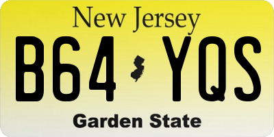 NJ license plate B64YQS