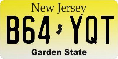 NJ license plate B64YQT