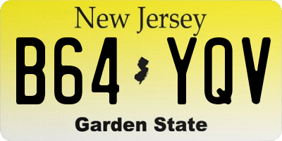 NJ license plate B64YQV